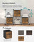 Set of 6 Folding Storage Boxes - 30 x 30 x 30 cm - Non-Woven - Rustic Brown and Black - Durable and Easy to Maintain