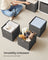 Set of 6 Foldable Storage Organiser Boxes - Non-Woven Fabric - Rustic Brown and Black - Includes Handles