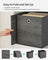 Set of 6 Foldable Storage Organiser Boxes - Non-Woven Fabric - Rustic Brown and Black - Includes Handles