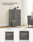 Set of 6 Foldable Storage Organiser Boxes - Non-Woven Fabric - Rustic Brown and Black - Includes Handles