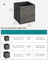 Set of 6 Foldable Storage Organiser Boxes - Non-Woven Fabric - Rustic Brown and Black - Includes Handles