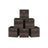 Set of 6 Foldable Storage Organiser Boxes - Non-Woven Fabric - Rustic Brown and Black - Includes Handles