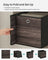 Set of 6 Foldable Storage Organiser Boxes - Non-Woven Fabric - Rustic Brown and Black - Includes Handles