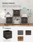 Set of 6 Foldable Storage Organiser Boxes - Non-Woven Fabric - Rustic Brown and Black - Includes Handles