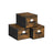 Set of 3 Foldable Fabric Storage Boxes - Grey - Clear Front Window and Lid