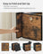 Set of 6 Foldable Storage Cubes - Oxford - Rustic Brown and Black - Convenient Handle