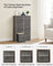 Set of 6 Storage Boxes - Non-Woven - Rustic Brown and Black - Foldable with Handle