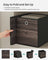 Set of 6 Foldable Storage Bins - Oxford - Chestnut Brown - Featuring Handles