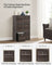 Set of 6 Foldable Storage Bins - Oxford - Chestnut Brown - Featuring Handles