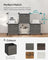 Set of 6 Foldable Non-Woven Fabric Storage Boxes - 33 x 33 x 33 cm - Gray - With Handle