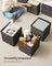 Set of 6 Foldable Storage Bins - Non-Woven Fabric - Misty Grey - With Handles