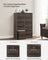 Set of 6 Foldable Storage Bins - Non-Woven Fabric - Misty Grey - With Handles