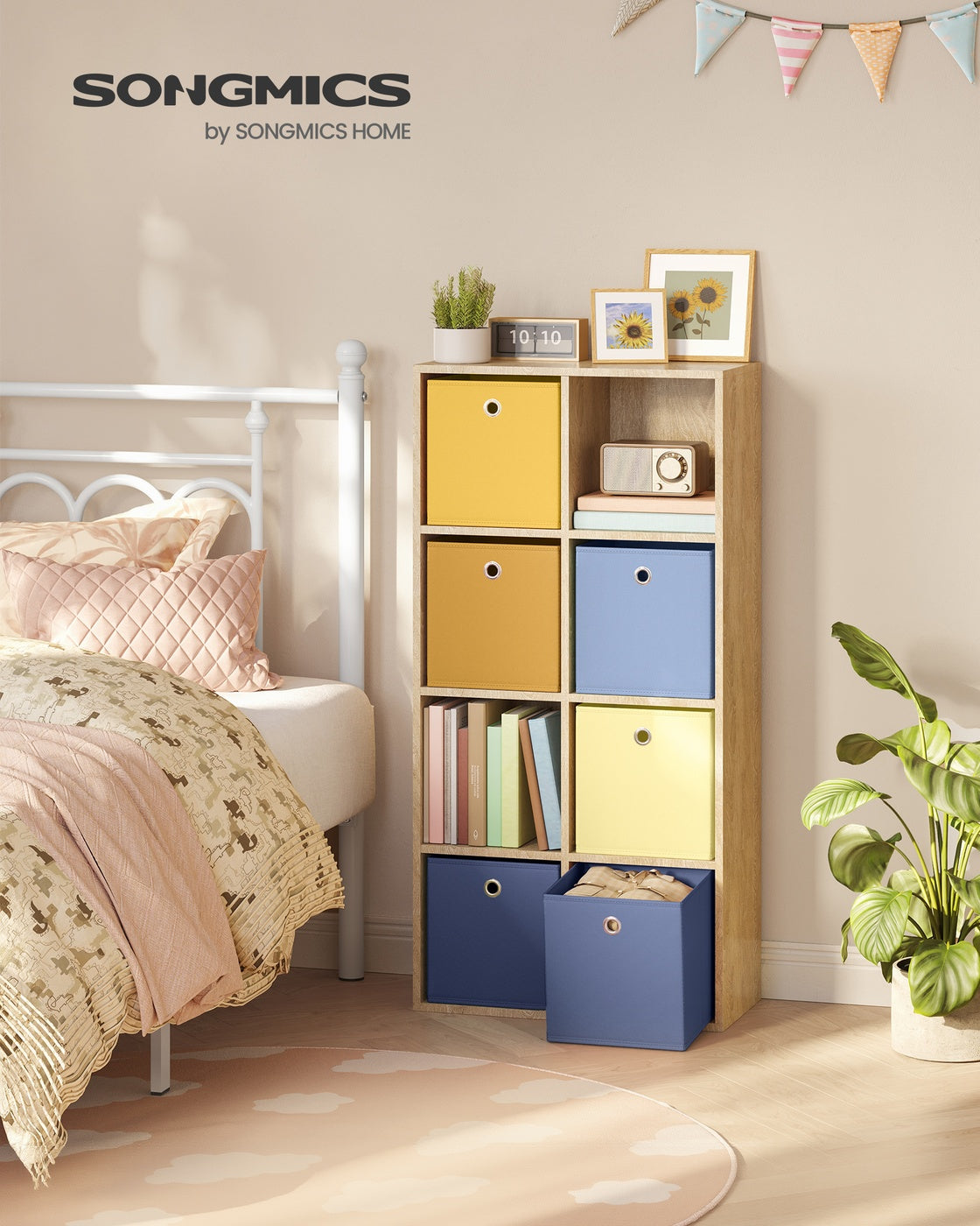 Storage Cubes Fit Cube Storage Unit Colourful Fabric Bins - Non-Woven Fabric and Plastic - Pale Blue