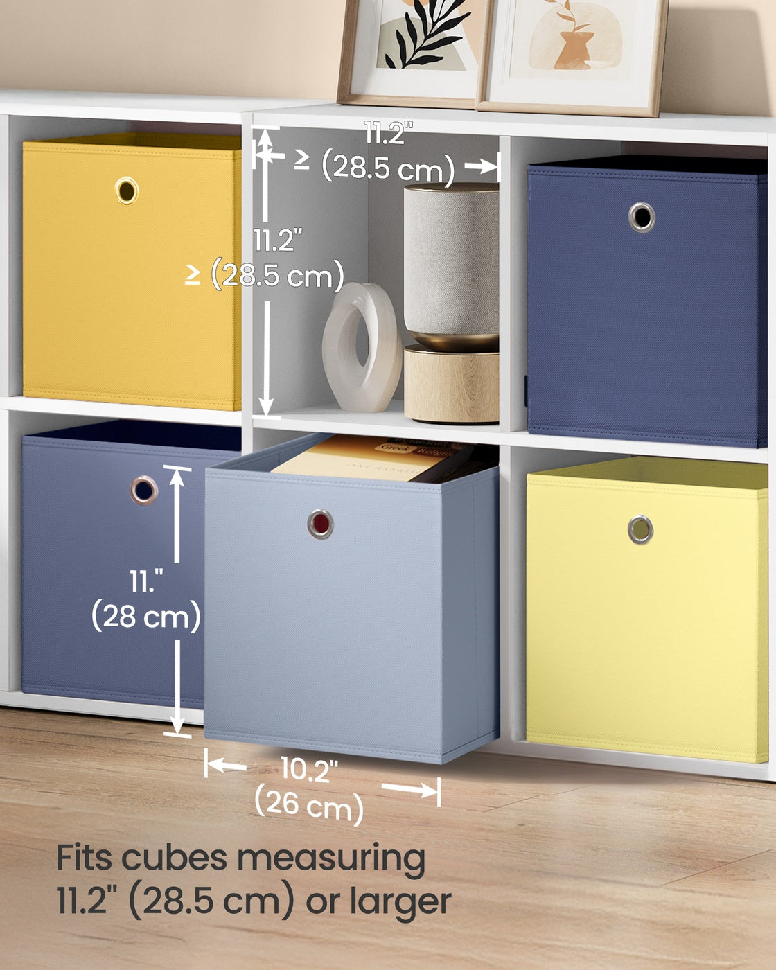 Storage Cubes Fit Cube Storage Unit Colourful Fabric Bins - Non-Woven Fabric and Plastic - Pale Blue