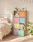 Set of 6 Collapsible Storage Cubes - Fabric - Rainbow