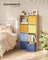 Storage Cubes Set of 6 Collapsible Storage Boxes Colourful Fabric Bins - Non-Woven Fabric and Plastic - Pale Blue