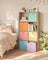 Set of 6 Collapsible Storage Cubes - Fabric - Rainbow