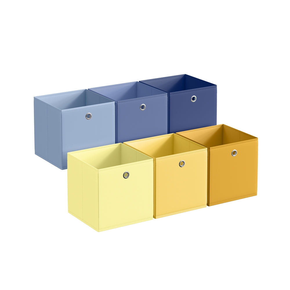 Storage Cubes Set of 6 Collapsible Storage Boxes Rainbow Storage Bins - Non-Woven Fabric and Plastic