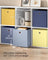 Storage Cubes Set of 6 Collapsible Storage Boxes Colourful Fabric Bins - Non-Woven Fabric and Plastic - Pale Blue