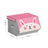 Set of 3 Stackable Toy Organiser Boxes - Fabric - Pink, Blue, Green, Grey - Magnetic Lid and Handles