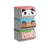 Set of 3 Stackable Toy Storage Organisers - Fabric - Pink, Blue, Green, Grey - Folding with Handles and Magnetic Lid
