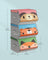 Set of 3 Stackable Toy Storage Organisers - Fabric - Pink, Blue, Green, Grey - Folding with Handles and Magnetic Lid
