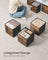 Foldable Storage Cubes - Fabric - Rustic Brown - Set of 8 for Organizing Clothes