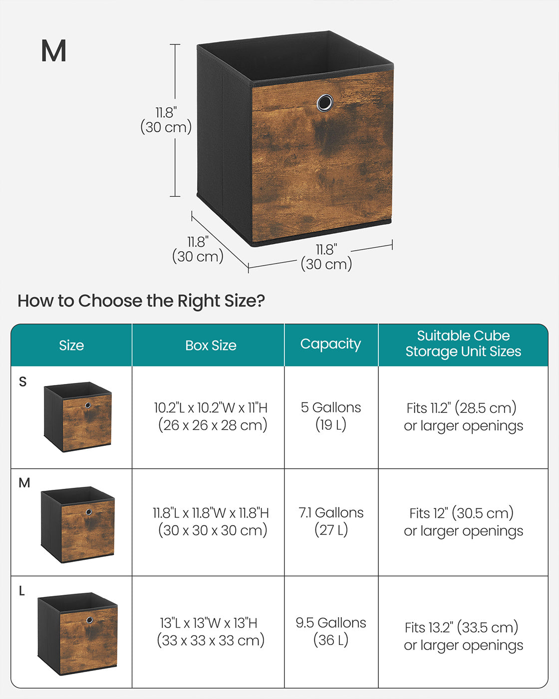 Foldable Storage Cubes - Fabric - Rustic Brown - Set of 8 for Organizing Clothes
