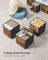 Foldable Storage Cubes - Fabric - Rustic Brown - Set of 8
