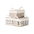 Storage Bins Set of 3 - Fabric - Cream White - Foldable with Transparent Nylon Mesh Handles