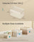 Set of 3 Large Fabric Storage Bins - Fabric - Cream White - Foldable Design
