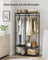 Portable Clothes Wardrobe - Fabric - Ebony Black - Foldable with Hanging Rods and Storage Shelves