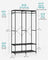 Portable Clothes Wardrobe - Fabric - Ebony Black - Foldable with Hanging Rods and Storage Shelves