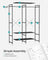 Portable Clothes Wardrobe - Fabric - Ebony Black - Foldable with Hanging Rods and Storage Shelves