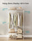 Portable Clothes Wardrobe - Fabric - Natural Beige - Foldable with Hanging Rods and Storage Shelves