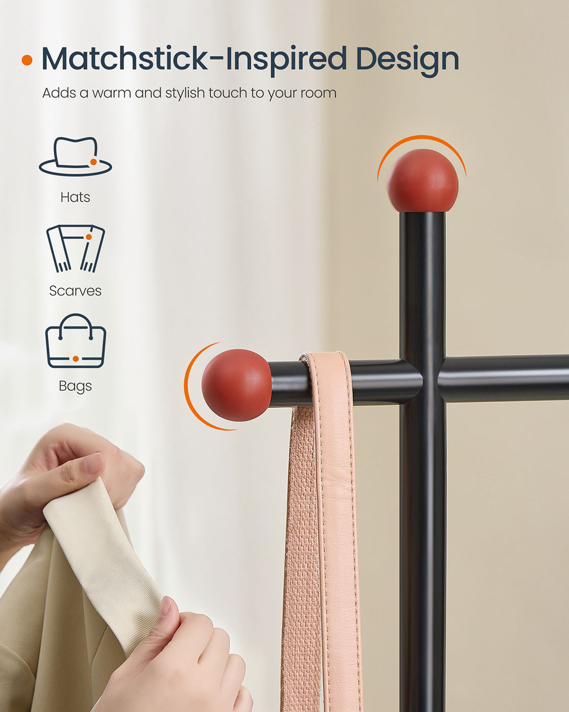 Clothes Rack - Wood - Natural Walnut