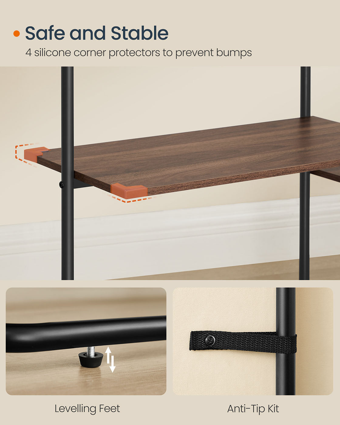 Clothes Rack - Wood - Natural Walnut