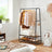 Heavy-Duty Clothes Rack - Steel - Rustic Brown and Black - Includes Shelves and S-Hooks