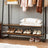Heavy-Duty Clothes Rack - Steel - Rustic Brown and Black - Includes Shelves and S-Hooks