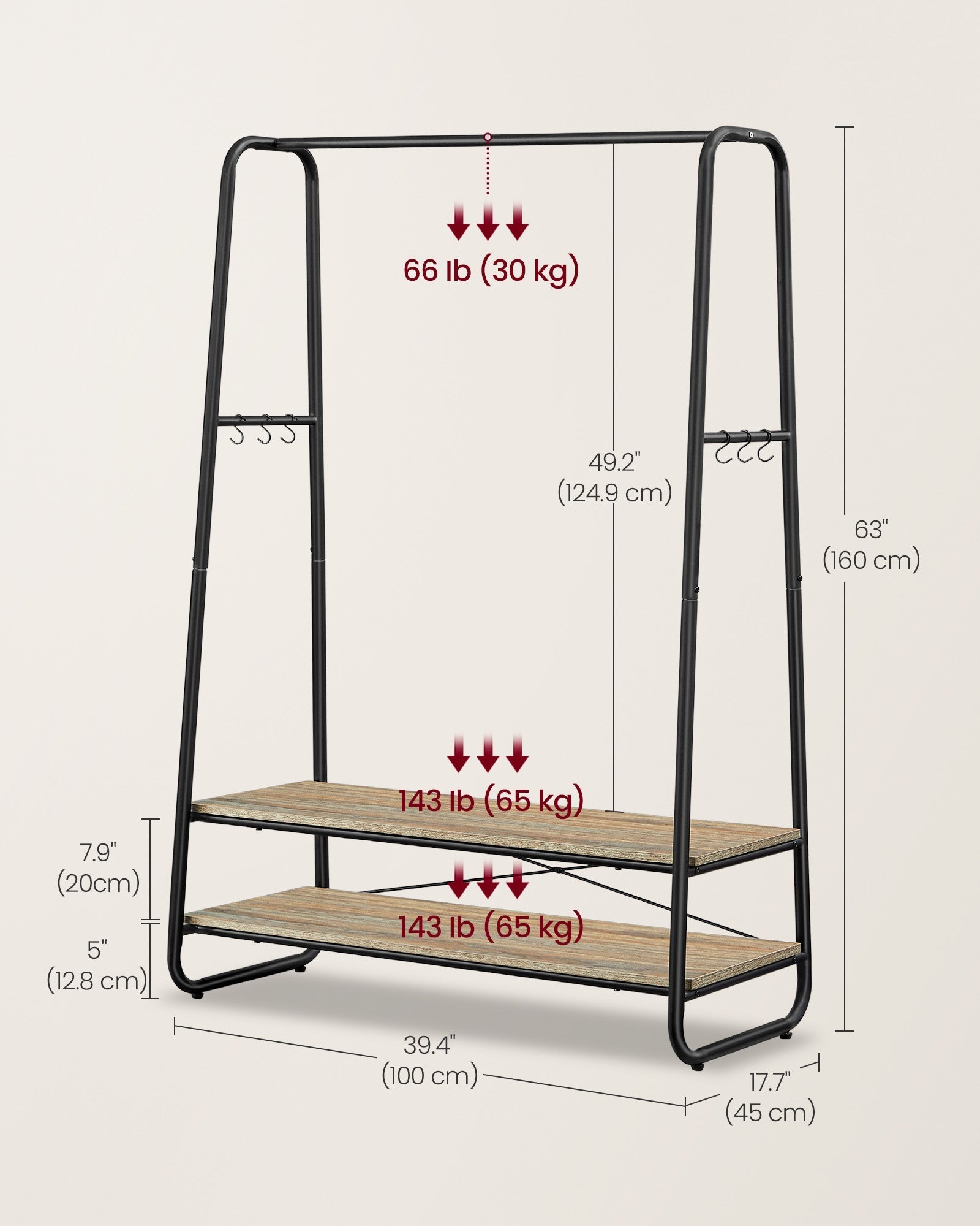 Clothes Rack - Steel - Turquoise Brown