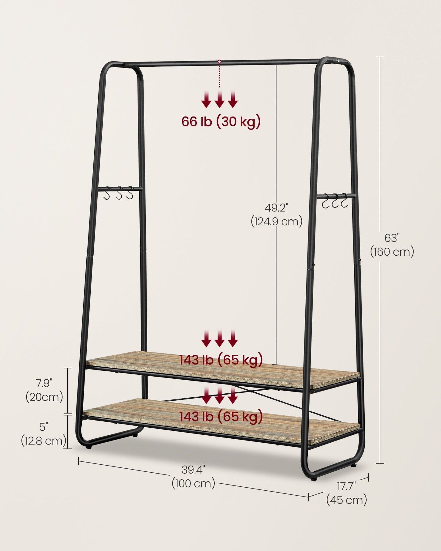 Clothes Rack - Steel - Turquoise Brown