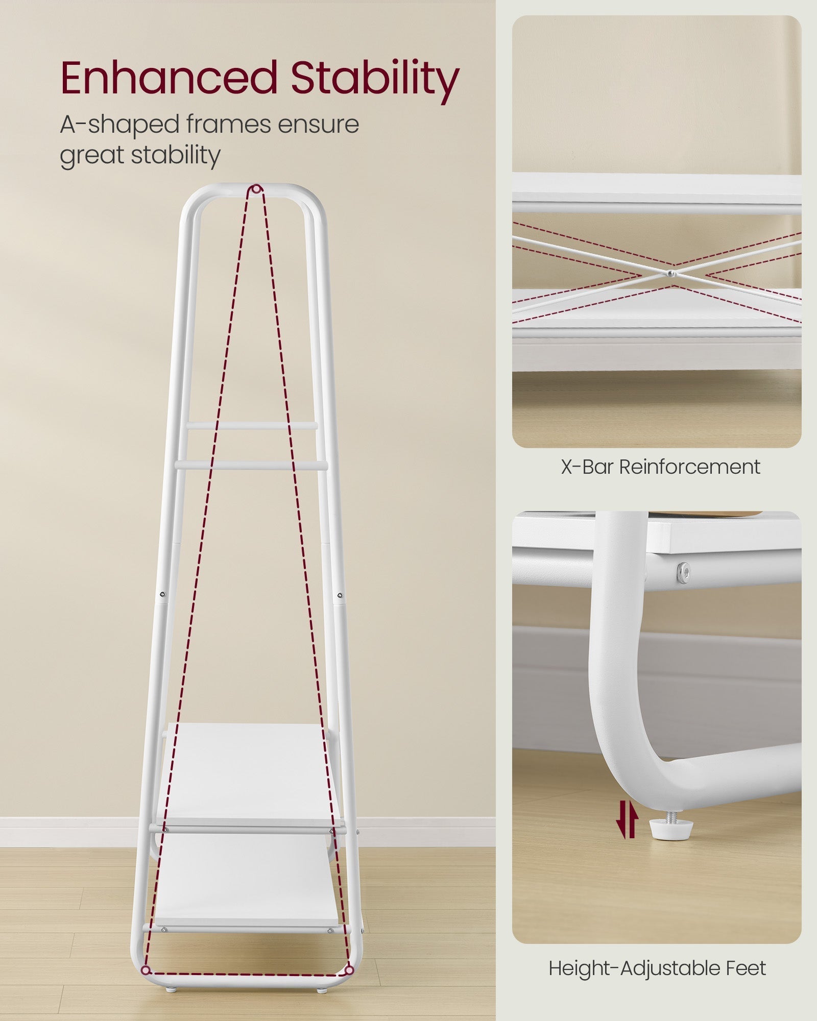 Clothes Rail - Steel - Cloud White