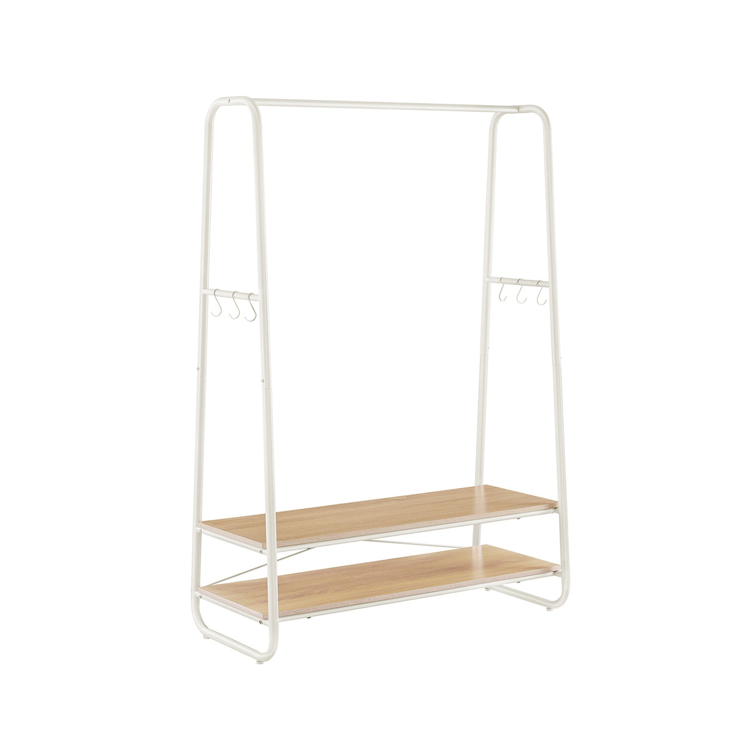 Heavy-Duty Clothes Rack - Steel - Rustic Brown and Black - Includes Shelves and S-Hooks