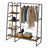 Garment Rack - Metal - Brown and Black - 5-Tier Shelves and 6 Hooks