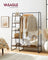 Clothes Rail - Metal - Rustic Brown - 5-Tier Storage with Shoe Rack and Side Hooks