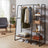 Garment Rack - Metal - Brown and Black - 5-Tier Shelves and 6 Hooks