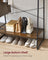 Clothes Rail - Metal - Rustic Brown - 5-Tier Storage with Shoe Rack and Side Hooks