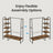Garment Rack - Metal - Brown and Black - 5-Tier Shelves and 6 Hooks