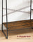 Clothes Rail - Metal - Rustic Brown - 5-Tier Storage with Shoe Rack and Side Hooks