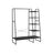 Clothes Rail - Metal - Rustic Brown - 5-Tier Storage with Shoe Rack and Side Hooks